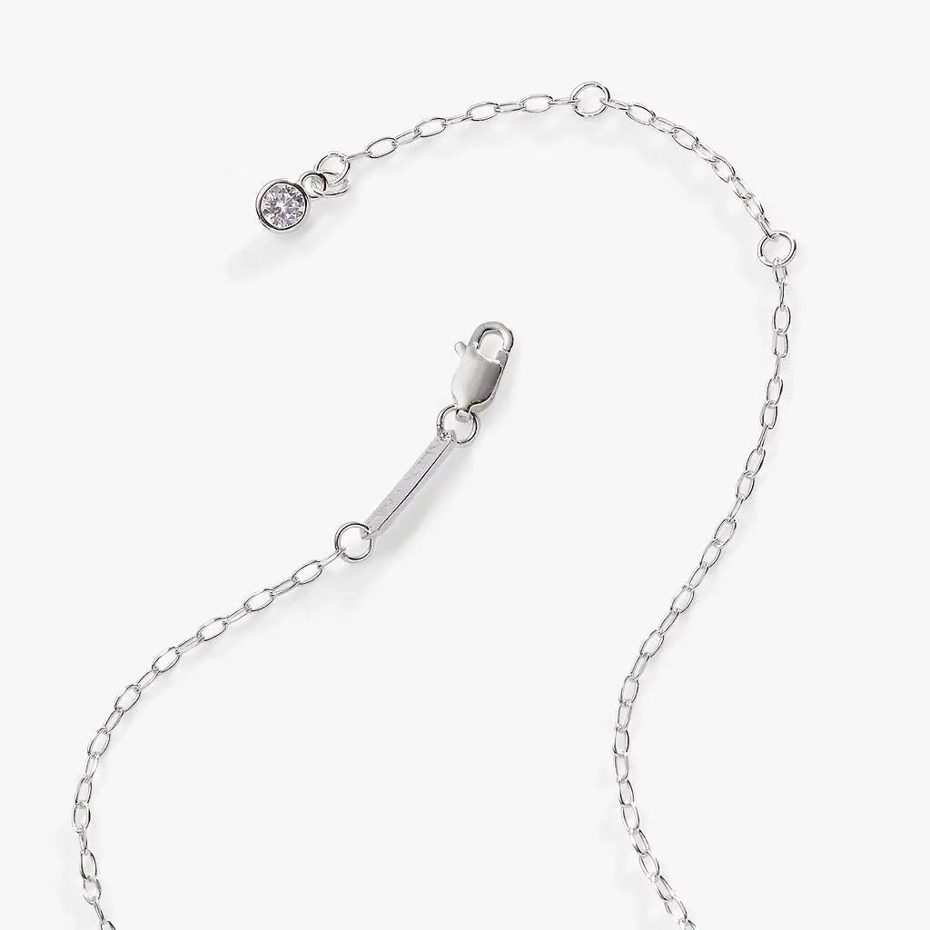 Initial R Precious Elongated Necklace by ALEX AND ANI in silver-tone with crystal charm on Tampa Home & Garden Store