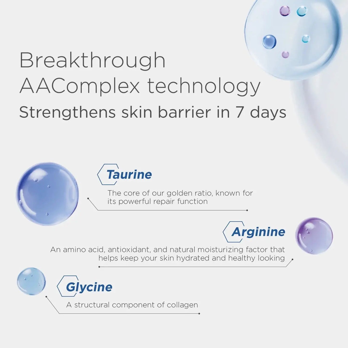 EltaMD Skin Recovery Amino Acid Foaming Cleanser showing taurine arginine glycine molecules on Tampa Home & Garden Store