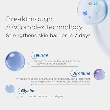 EltaMD Skin Recovery Amino Acid Foaming Cleanser showing taurine arginine glycine molecules on Tampa Home & Garden Store