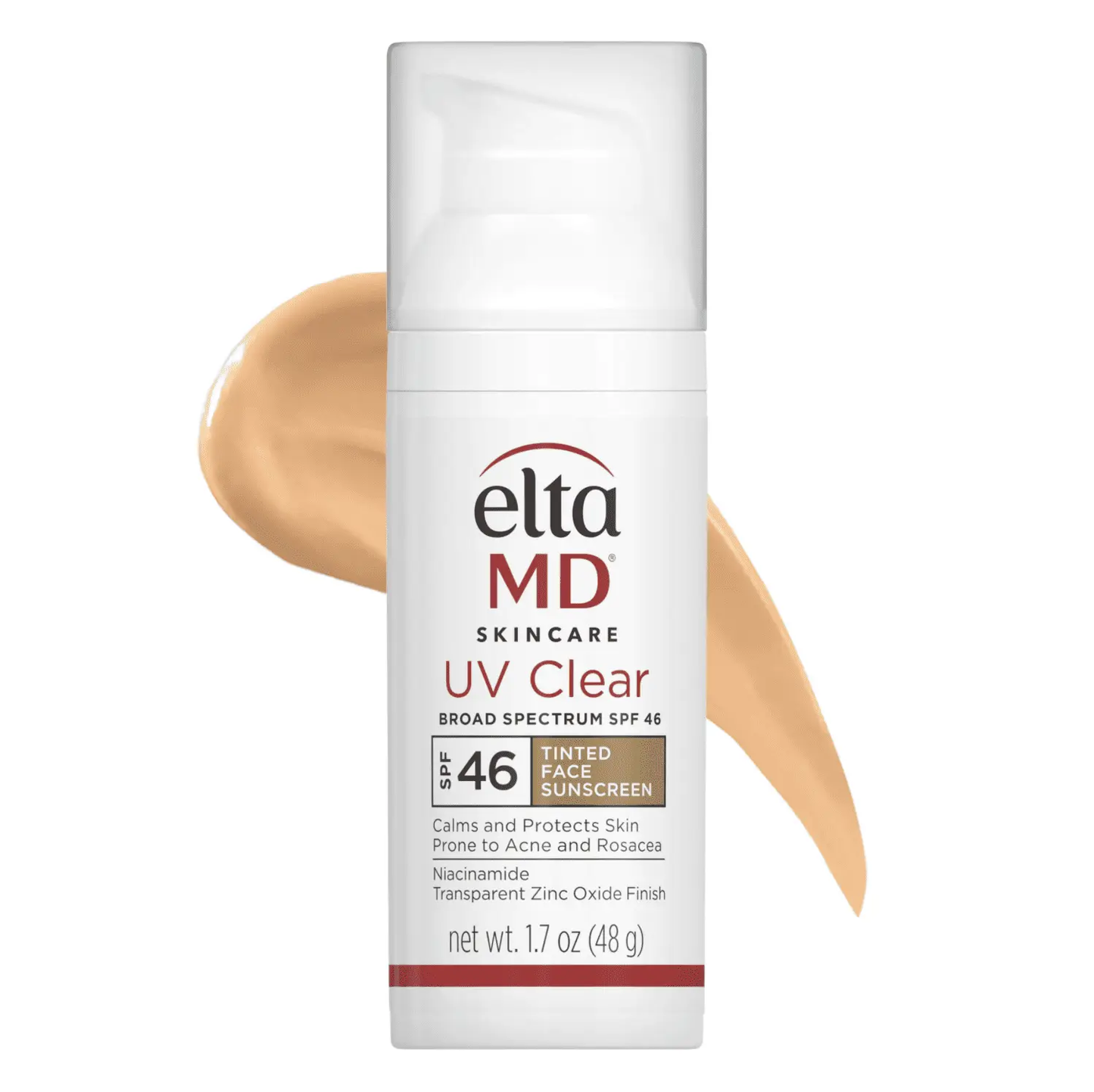 EltaMD UV Clear tinted SPF 46 sunscreen bottle 1.7 oz with white pump on Tampa Home & Garden Store
