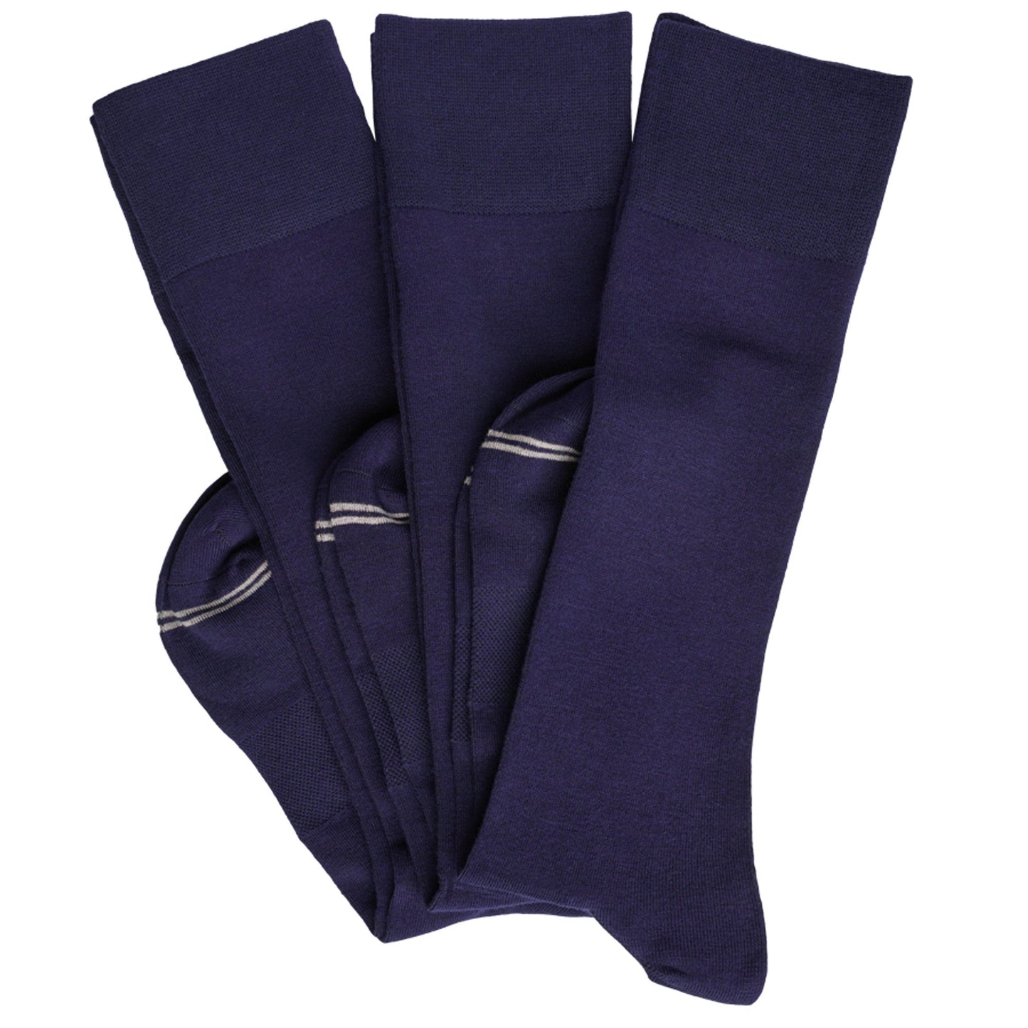 Elton Navy Dress Socks in a Classic Three Pack