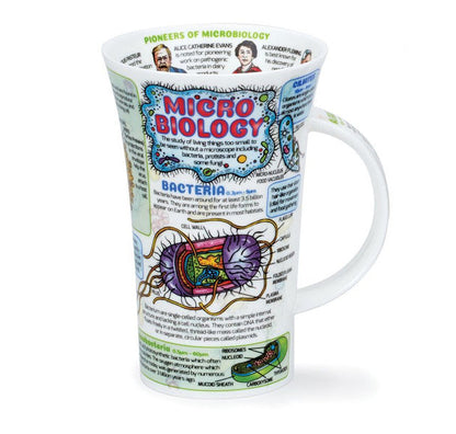 Mug en porcelaine fine style Glencoe, thème microbiologie, par Dunoon