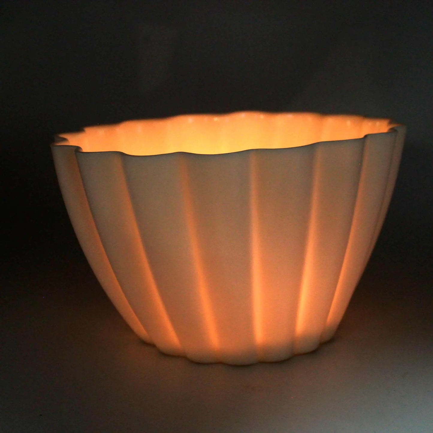 Elysian Fluted Porcelain Candle Holder Ambience