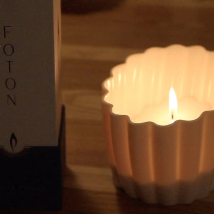 Elysian Fluted Porcelain Candle Holder Ambience