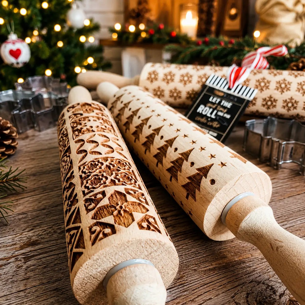 Christmas Rolling Pin Set In 10 Styles Varieties