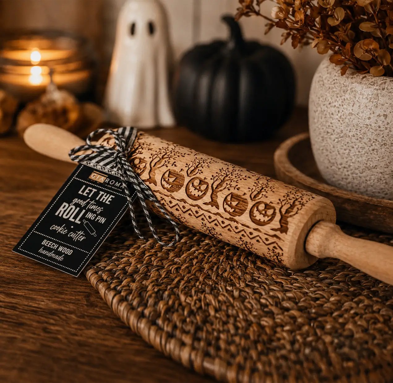 Halloween Pumpkin Party Embossed Rolling Pin