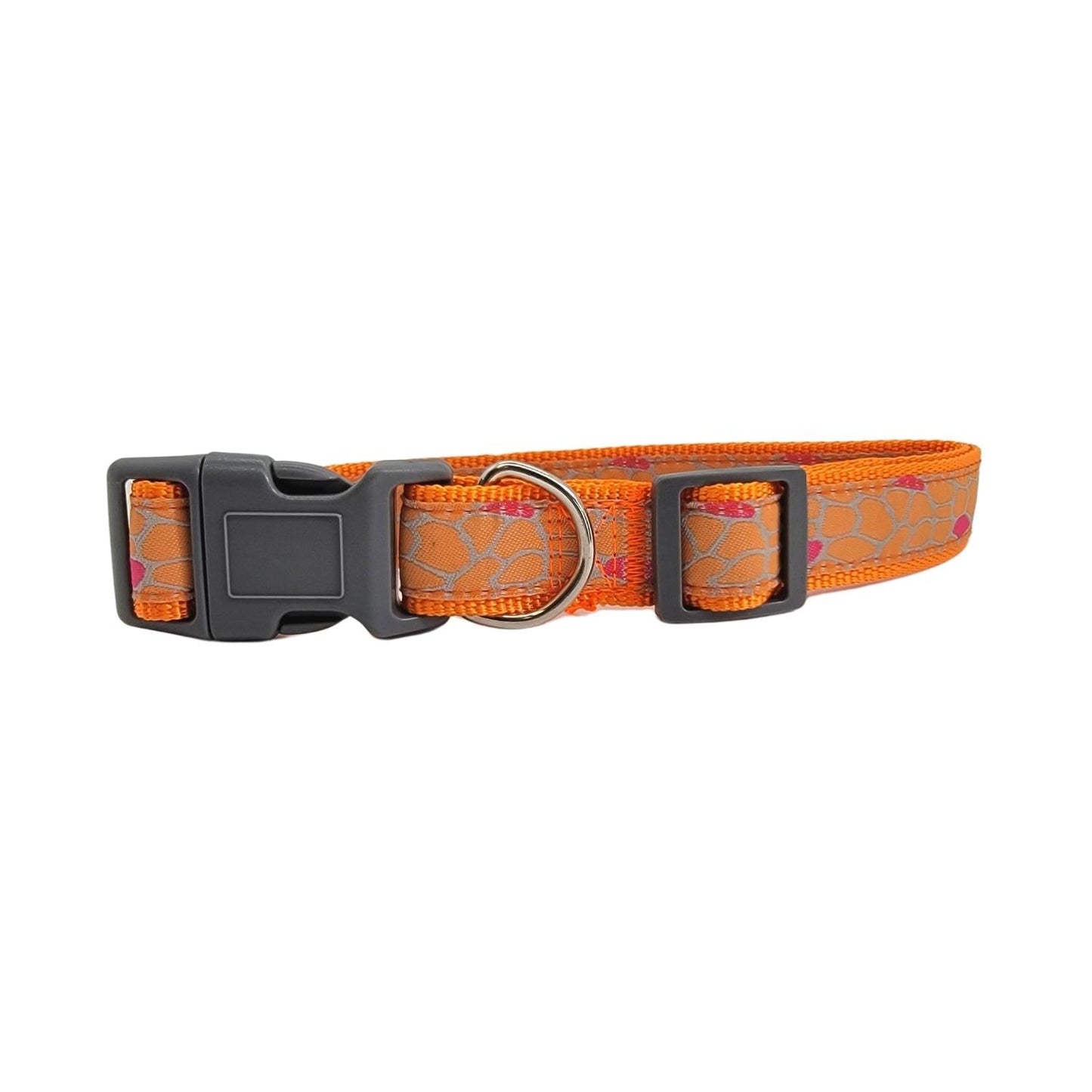 Collar de nailon para perro con diseño de jirafa bordada/estampado animal, ajuste seguro y ajustable