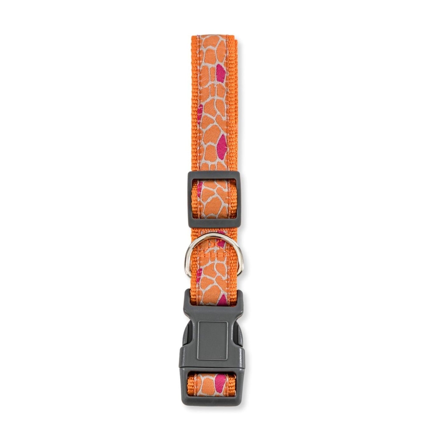 Collar de nailon para perro con diseño de jirafa bordada/estampado animal, ajuste seguro y ajustable