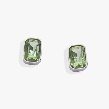 August Emerald-Cut Peridot Stud Earrings