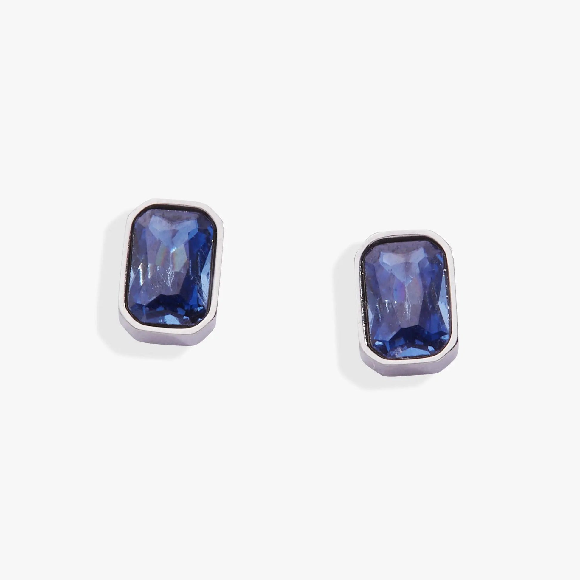September emerald-cut birthstone stud earrings by Alex and Ani, blue stones pair on Tampa Home & Garden Store