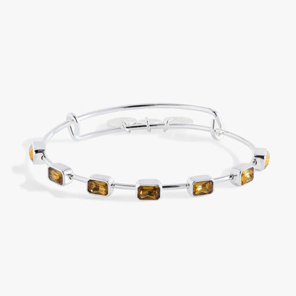 Emerald-cut November birthstone bangle by Alex and Ani citrine stones on Tampa Home & Garden Store