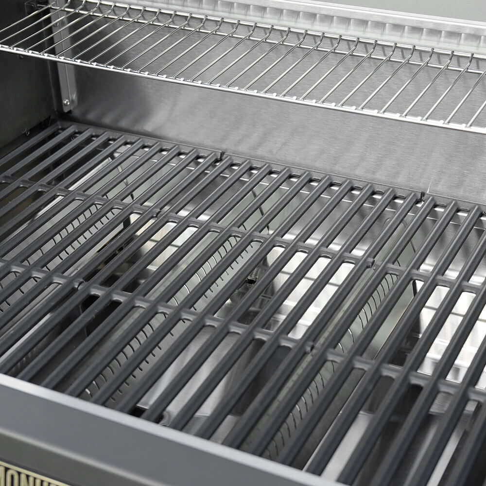 Eminence 425 6-Burner Grill interior with stainless steel grates Monument Grills on Tampa Home & Garden Store