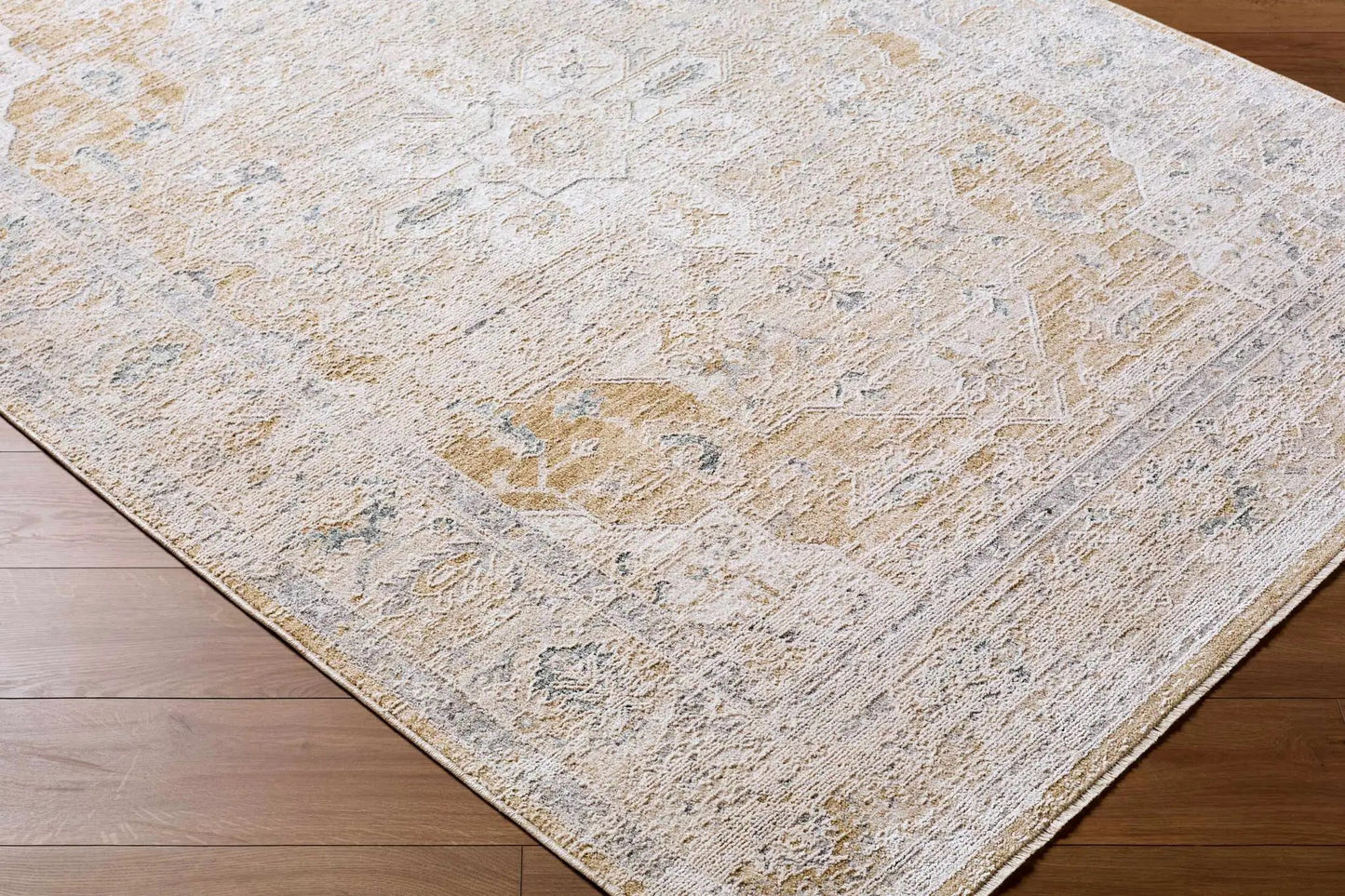 Rhody Luxe Rug by Boutique Rugs beige distressed pattern area rug on Tampa Home & Garden Store