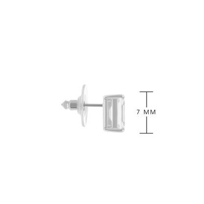 925 Princess Cut Earrings by Lauren G Adams, 7 mm princess-cut stones in a silver setting on Tampa Home & Garden Store