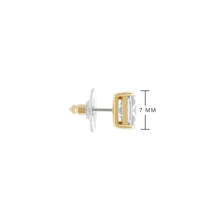 925 Princess Cut Earrings by Lauren G Adams in two-tone gold setting on Tampa Home & Garden Store