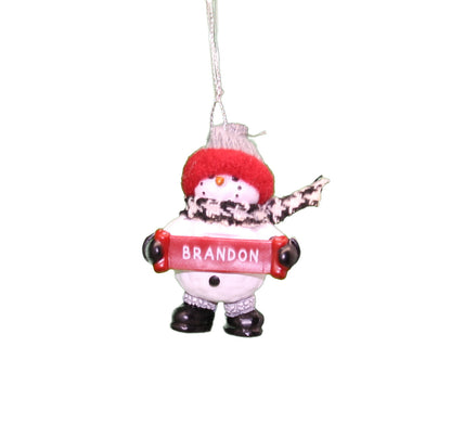 Adorno de muñeco de nieve acogedor (letras A - F) -