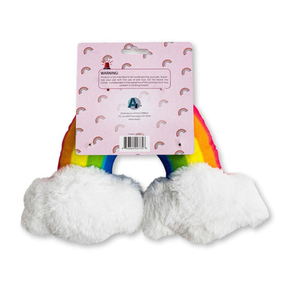 Peluche mágico de arcoíris encantado para perros con chirriador y papel arrugado