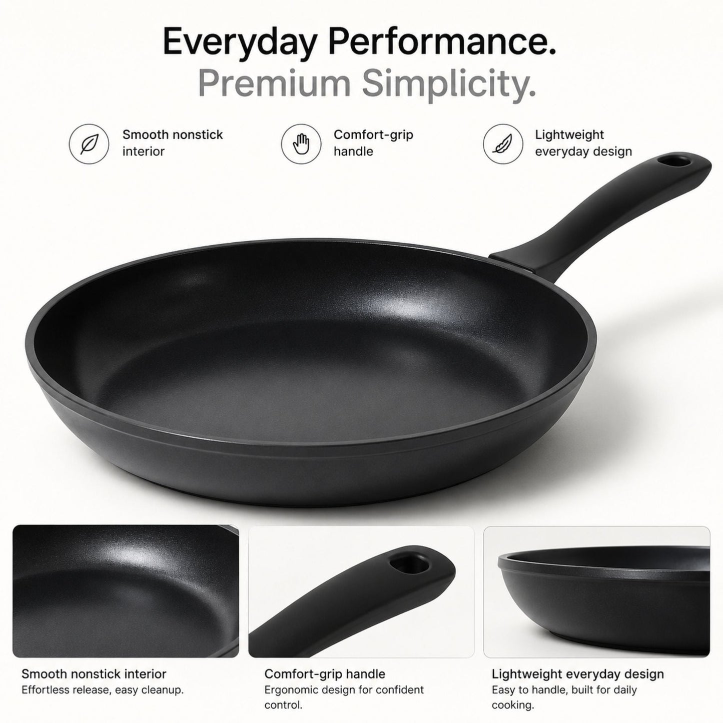 Ceramic Nonstick Frying Pan by Alva Cookware with black interior and comfort-grip handle on Tampa Home & Garden Store