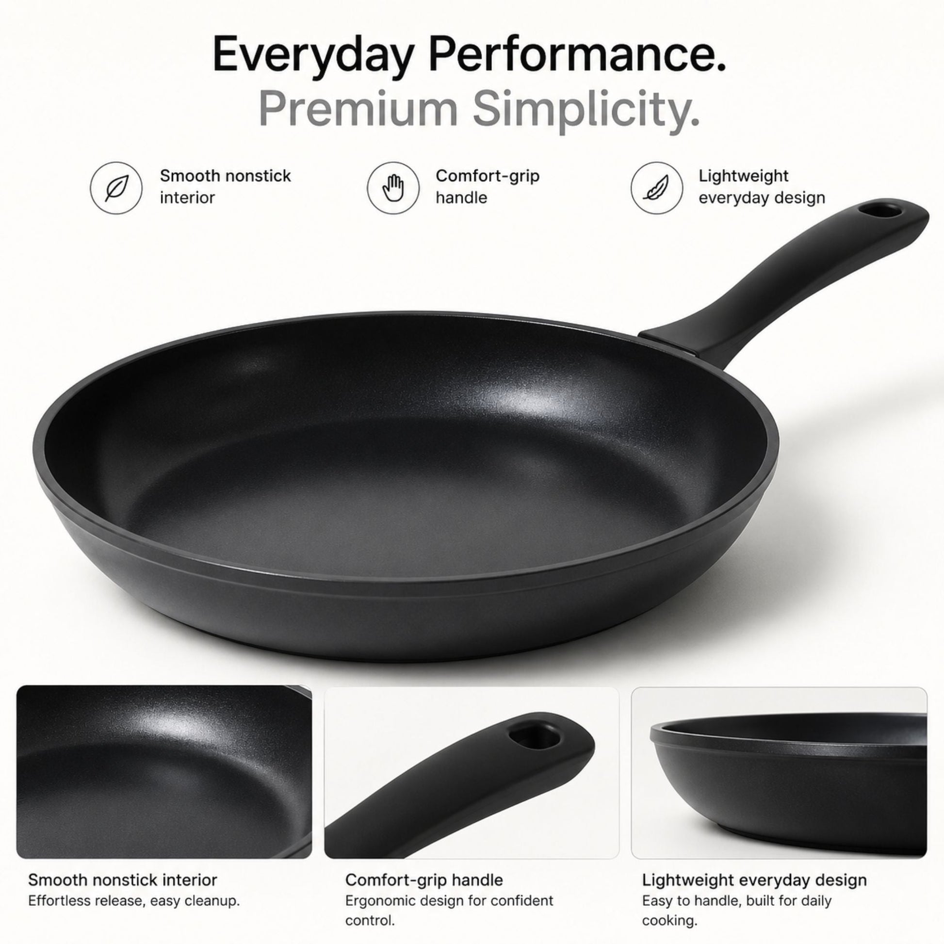 Ceramic Nonstick Frying Pan by Alva Cookware with black interior and comfort-grip handle on Tampa Home & Garden Store