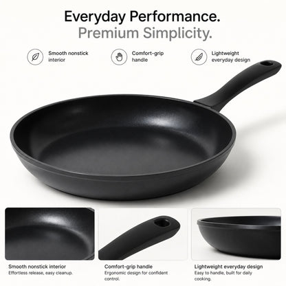Ceramic Nonstick Frying Pan by Alva Cookware with black interior and comfort-grip handle on Tampa Home & Garden Store