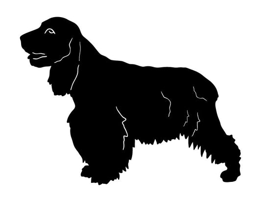 English Cocker Spaniel garden stake silhouette in black Style 2 Rustica Ornamentals on Tampa Home and Garden Store
