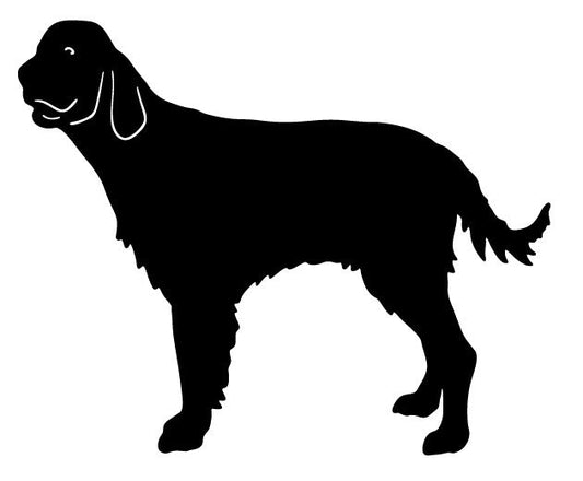 English Setter garden stake silhouette, black metal lawn ornament by Rustica Ornamentals on Tampa Home & Garden Store