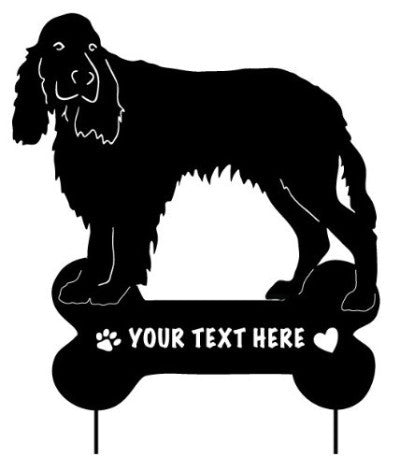 English Springer Spaniel garden stake ornament with bone plaque by Rustica Ornamentals on Tampa Home & Garden Store