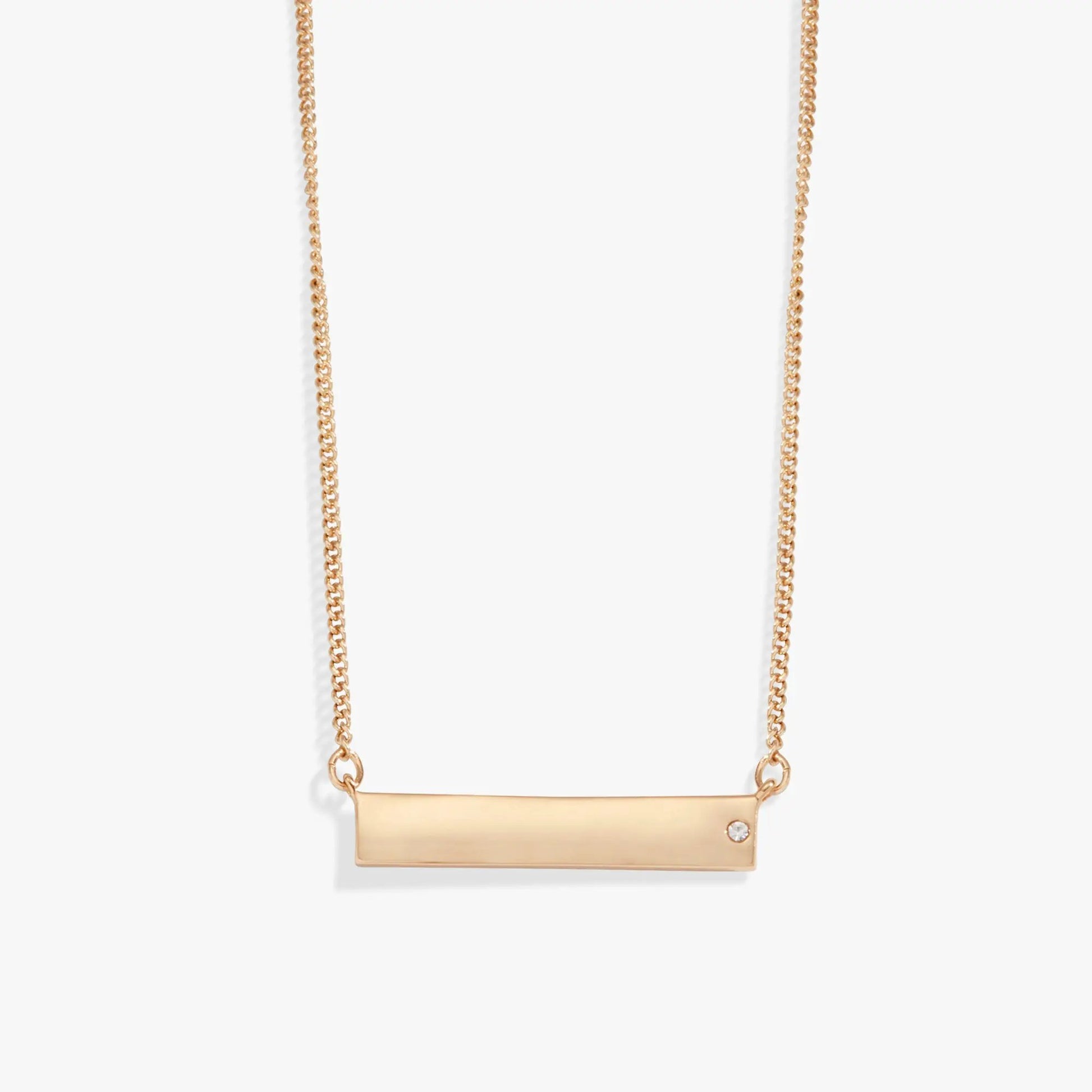 Alex and Ani rose gold rectangular bar necklace with crystal accent pendant on Tampa Home & Garden Store