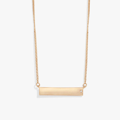 Alex and Ani rose gold rectangular bar necklace with crystal accent pendant on Tampa Home & Garden Store