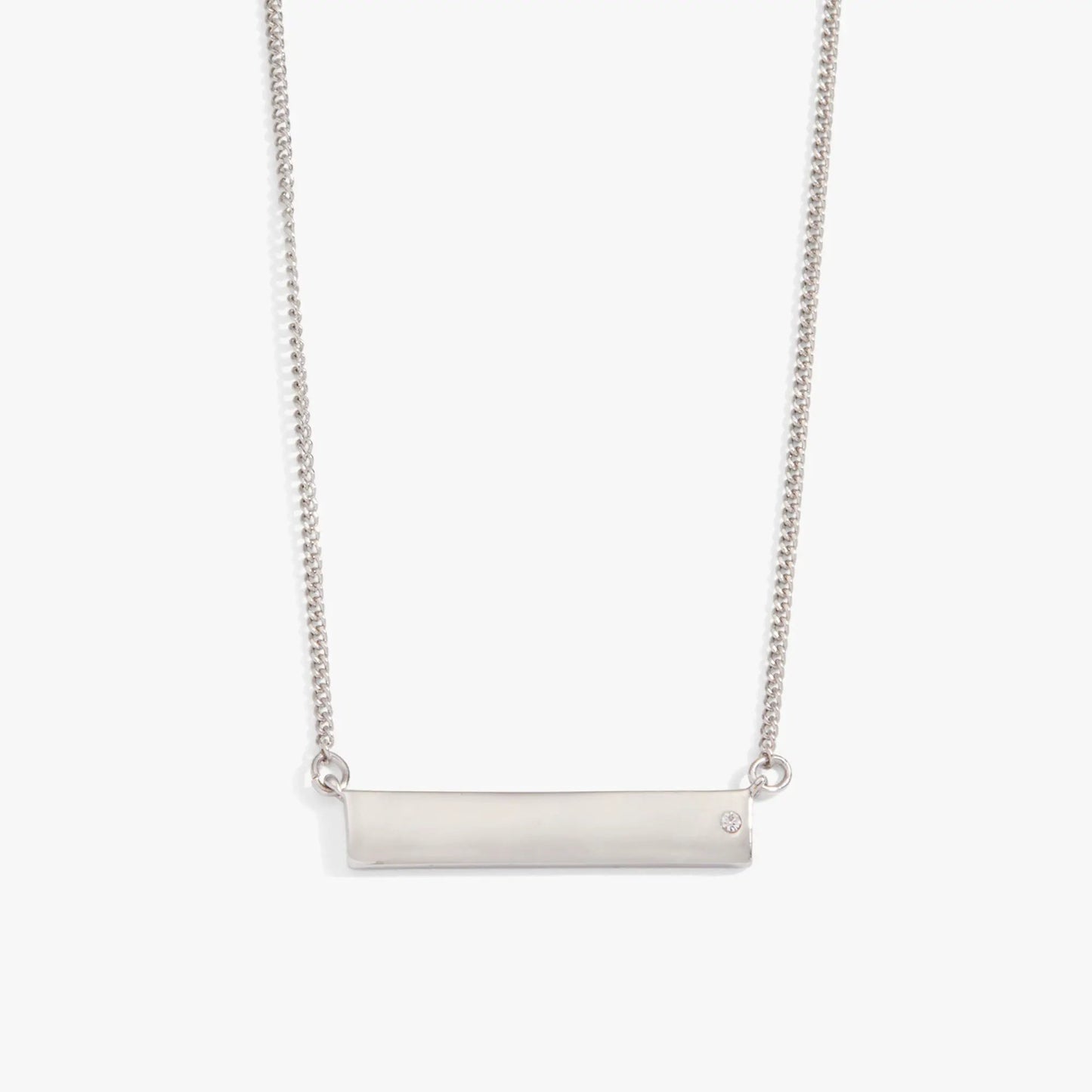Bar Necklace with Crystal Accent by Alex and Ani on a silver chain on Tampa Home & Garden Store