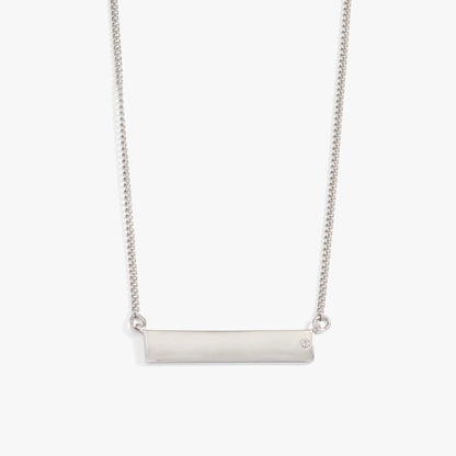 Bar Necklace with Crystal Accent by Alex and Ani on a silver chain on Tampa Home & Garden Store