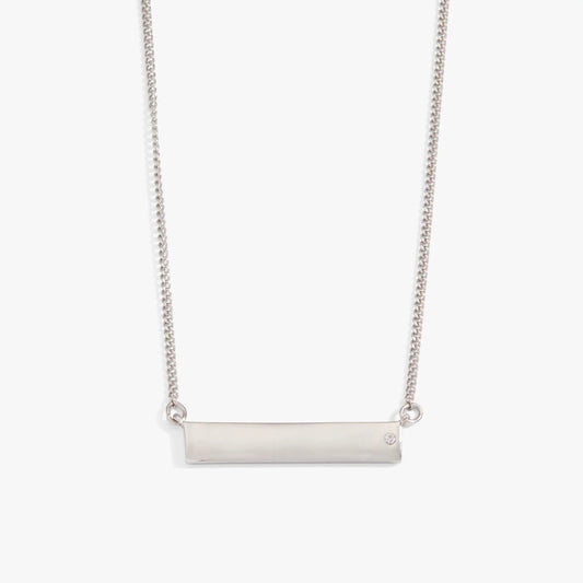 Bar Necklace with Crystal Accent by Alex and Ani on a silver chain on Tampa Home & Garden Store