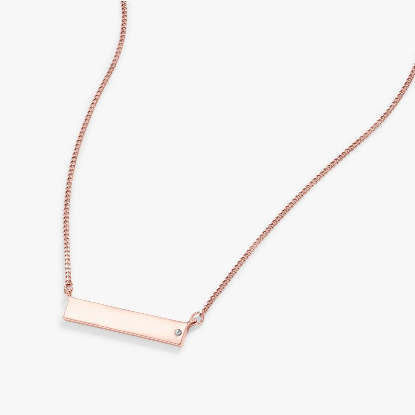 Bar necklace with crystal accent on a rose-gold chain by ALEX AND ANI on Tampa Home & Garden Store