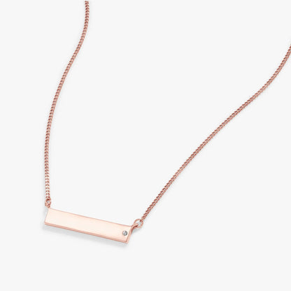 Bar necklace with crystal accent on a rose-gold chain by ALEX AND ANI on Tampa Home & Garden Store