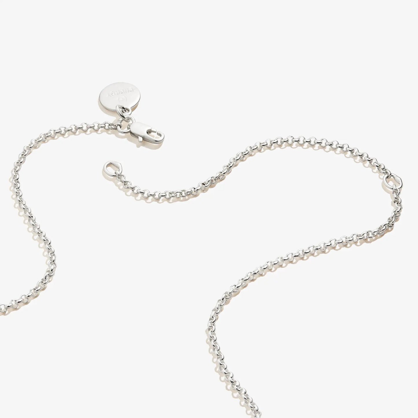 Small Circle Charm Necklace 19in in silver with round engraved charm by ALEX AND ANI on Tampa Home & Garden Store