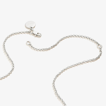 Small Circle Charm Necklace 19in in silver with round engraved charm by ALEX AND ANI on Tampa Home & Garden Store