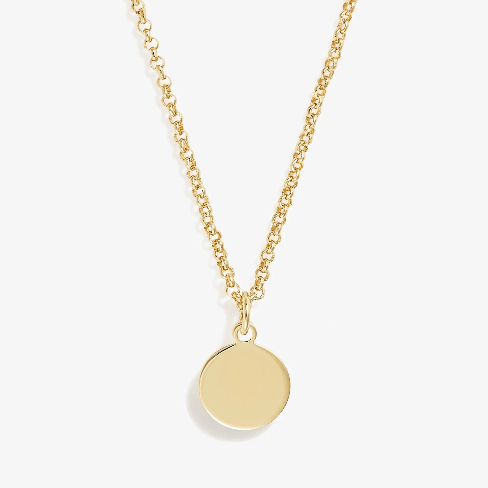 ALEX AND ANI Small Circle Charm Necklace, gold-tone, 19'' chain with circular pendant on Tampa Home & Garden Store