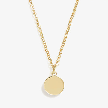ALEX AND ANI Small Circle Charm Necklace, gold-tone, 19'' chain with circular pendant on Tampa Home & Garden Store