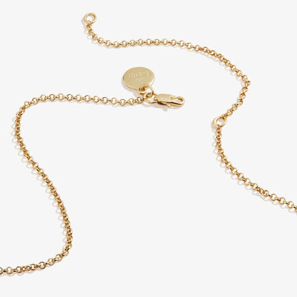 Four-Leaf Clover Necklace 21in gold-tone chain by ALEX AND ANI with lobster clasp on Tampa Home & Garden Store