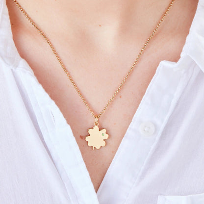 Four-Leaf Clover Necklace gold-tone with clover pendant, 21in chain, Alex and Ani on Tampa Home & Garden Store