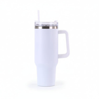 40 oz stainless steel insulated tumbler with handle and straw lid in lavender on Tampa Home & Garden Store