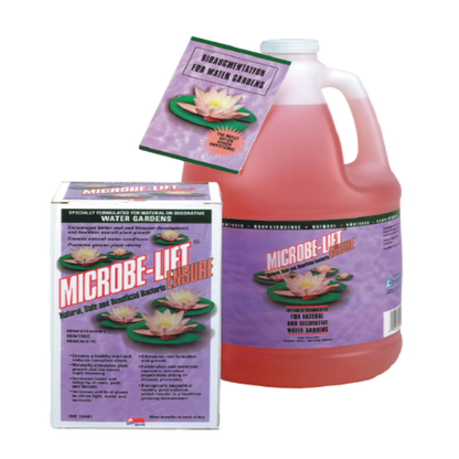 Microbe-Lift Ensure liquid and granular water treatment, pink gallon jug and matching box by Rivendell Distribution on Tampa Home & Garden Store