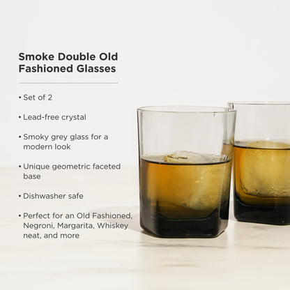 Hexagonal Crystal Double Old Fashioned Glass Set