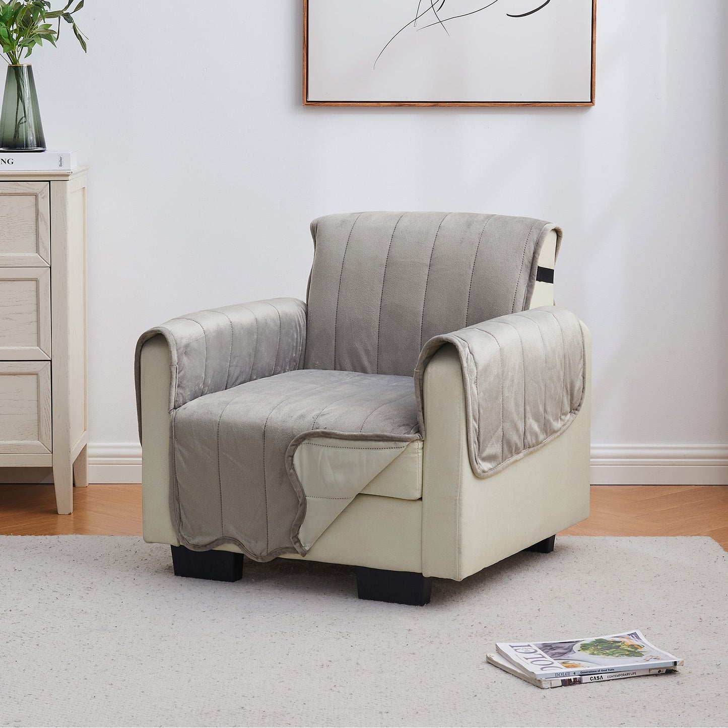 Velvet Furniture Protector And Elastic Cover