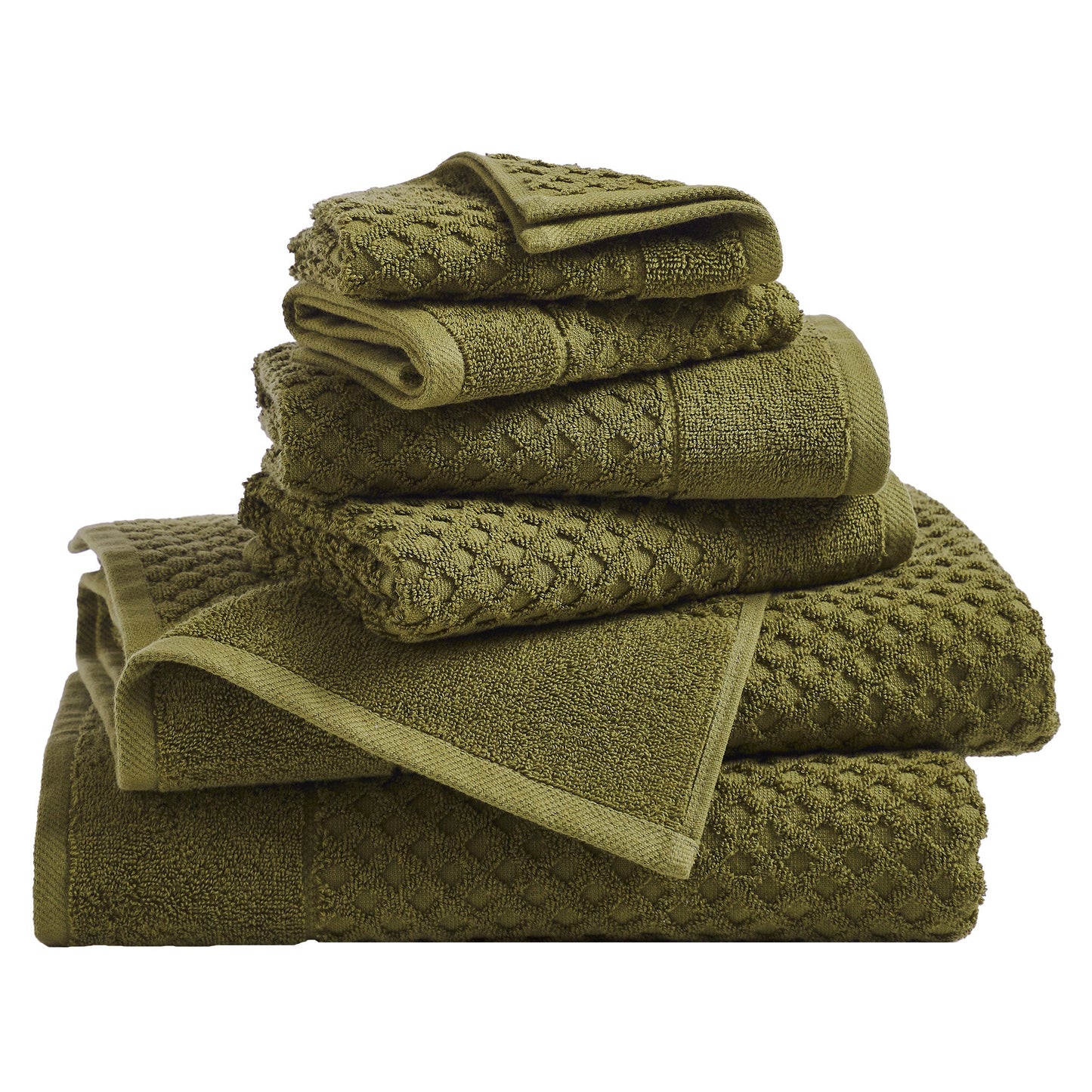 Cotton Diamond Waffle Weave Bath Towel Set