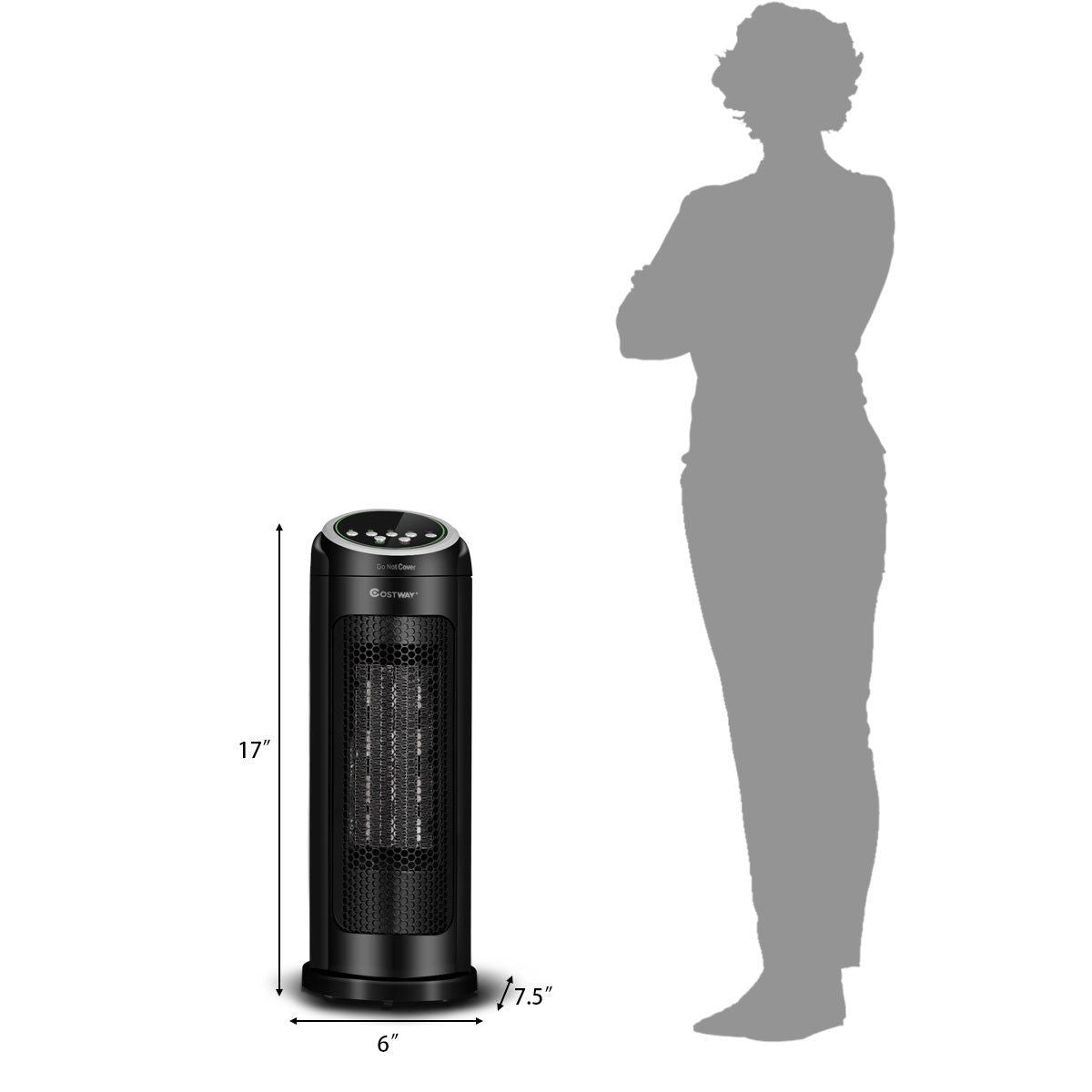 Calentador portátil cerámico oscilante PTC de 1500 W con tecnología LED