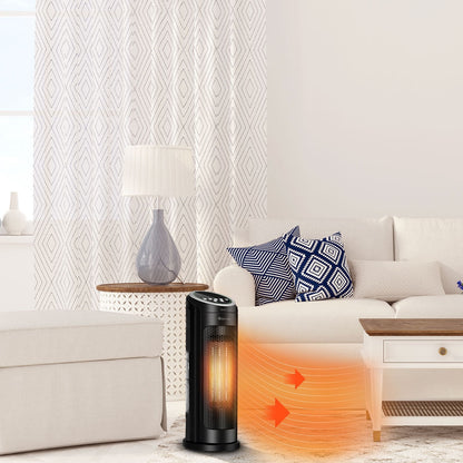 Calentador portátil cerámico oscilante PTC de 1500 W con tecnología LED