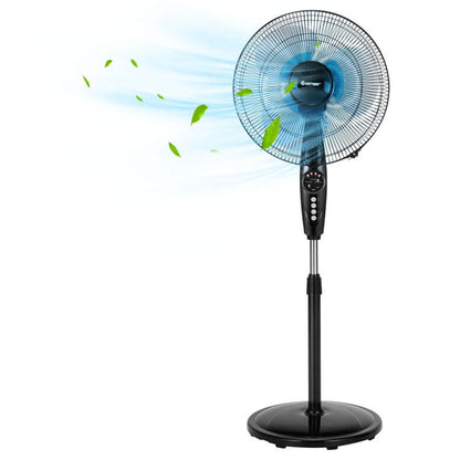 Ventilador de pie de 16 pulgadas de altura ajustable con oscilación silenciosa para el hogar y la oficina