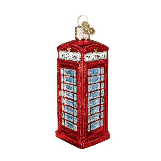 Old World Christmas English Phonebooth - Tampa Home & Garden Store