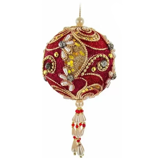 Ruby & Platinum Ornament - - Tampa Home & Garden Store